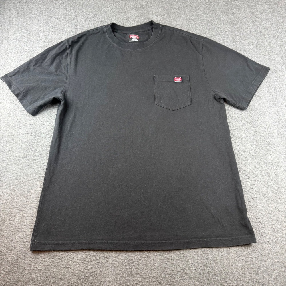 Wrangler‎ Workwear T-Shirt Men's XL Black Short Sleeve Pocket Tee 65070